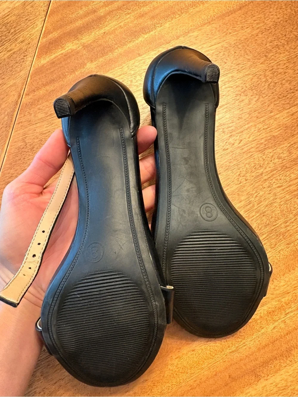 a new day Black Ankle-Strap Stiletto Sandals